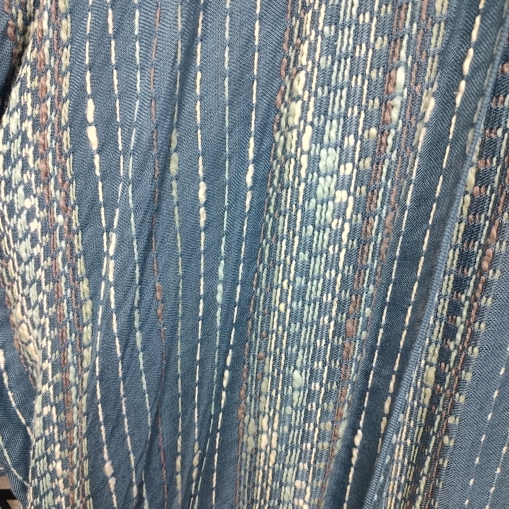 Sonoma Kimono Blue Striped Cardigan Slit Arms One Size - Picture 13 of 14